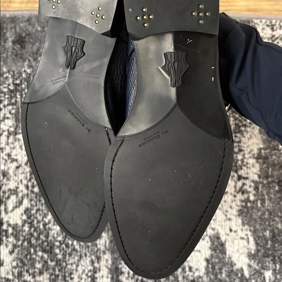Di bianco Men's Navy Leather Shoes - Picture 4 of 5